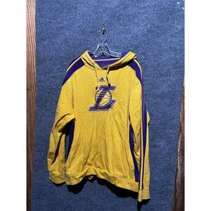 Los Angeles Lakers Hoodie Sweatshirt Mens XL Yellow NBA Basketball Adidas